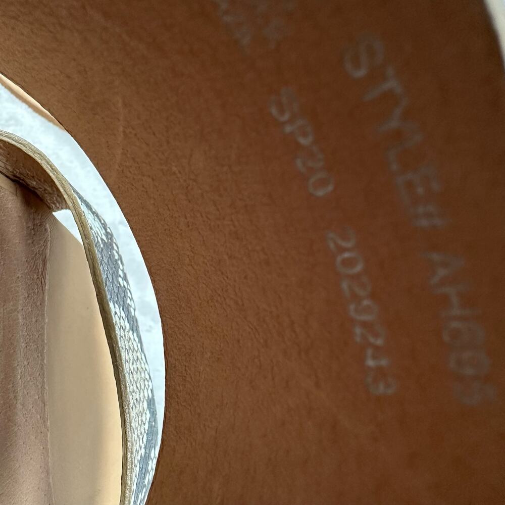 Madewell Shoes Womens 9 Kiera Mule Sandal Snake Embossed Leather Chunky Heel - Picture 10 of 11